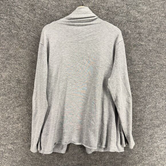 Red Cardigan Women 3X Plus Gray Open Front Long Sleeve Rayon Casual Solid - Picture 2 of 9